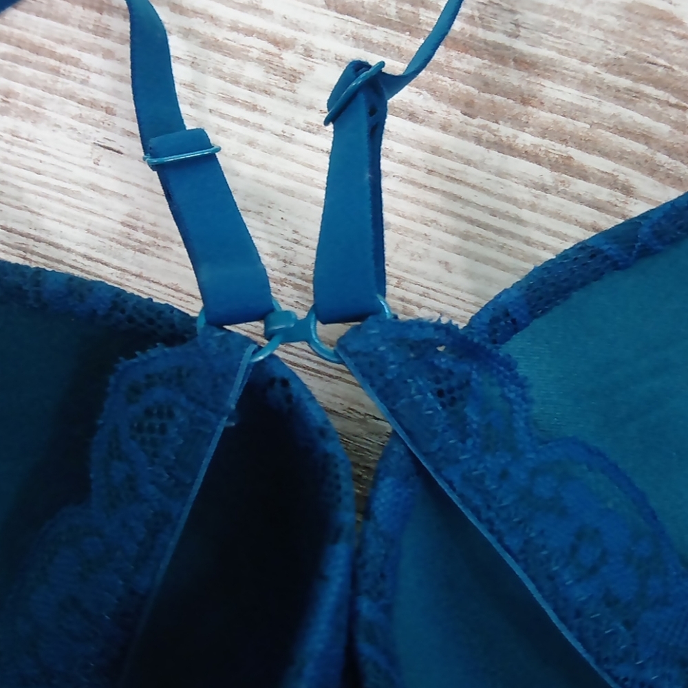 Teal Blue Lacey Bra - image 7